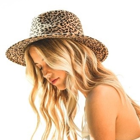 100% Wool Felt Leopard Panama Hat - Picture 6 of 8